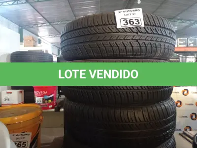 LOTE 363 - 04 PNEUS REMOLD 175/65/14. (NO ESTADO) ATENÇÃO! FAZER A VISITAÇÃO ANTES DE ARREMATAR, NÃO SABEMOS SE FUNCIONA. LEILÃO NÃO TEM GARANTIA E NEM DEVOLUÇÃO, SUJEITO A POSSÍVEIS AVARIAS VISÍVEIS/OCULTAS E/OU AUSÊNCIA DE COMPONENTES.