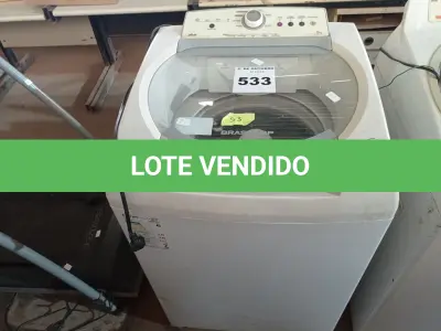 LOTE 533 - 01 LAVADORA DE ROUPAS 11KG MARCA BRASTEMP 220V. (NO ESTADO) ATENÇÃO! FAZER A VISITAÇÃO ANTES DE ARREMATAR, NÃO SABEMOS SE FUNCIONA. LEILÃO NÃO TEM GARANTIA E NEM DEVOLUÇÃO, SUJEITO A POSSÍVEIS AVARIAS VISÍVEIS/OCULTAS E/OU AUSÊNCIA DE COMPONENTES.