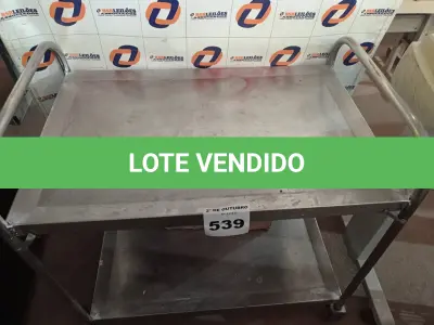 LOTE 539 - 01 CARRINHO EM AÇO INOX. (NO ESTADO) ATENÇÃO! FAZER A VISITAÇÃO ANTES DE ARREMATAR, NÃO SABEMOS SE FUNCIONA. LEILÃO NÃO TEM GARANTIA E NEM DEVOLUÇÃO, SUJEITO A POSSÍVEIS AVARIAS VISÍVEIS/OCULTAS E/OU AUSÊNCIA DE COMPONENTES.