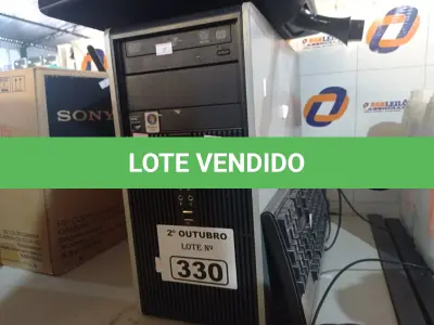 LOTE 330 - 01 CPU, 01 MONITOR, 01 TECLADO E 01 MOUSE. (NO ESTADO) ATENÇÃO! FAZER A VISITAÇÃO ANTES DE ARREMATAR, NÃO SABEMOS SE FUNCIONA. LEILÃO NÃO TEM GARANTIA E NEM DEVOLUÇÃO, SUJEITO A POSSÍVEIS AVARIAS VISÍVEIS/OCULTAS E/OU AUSÊNCIA DE COMPONENTES.