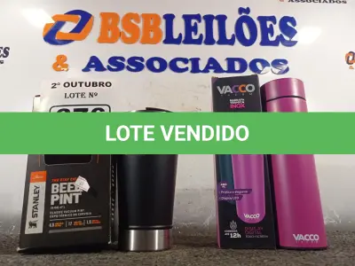 LOTE 376 - 01 KIT COPO + GARRAFA TÉRMICOS. (NO ESTADO) ATENÇÃO! FAZER A VISITAÇÃO ANTES DE ARREMATAR, NÃO SABEMOS SE FUNCIONA. LEILÃO NÃO TEM GARANTIA E NEM DEVOLUÇÃO, SUJEITO A POSSÍVEIS AVARIAS VISÍVEIS/OCULTAS E/OU AUSÊNCIA DE COMPONENTES.