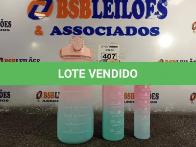 LOTE 407 - 01 KIT GARRAFA MOTIVACIONAL COM 03 PEÇAS. (NO ESTADO) ATENÇÃO! FAZER A VISITAÇÃO ANTES DE ARREMATAR, NÃO SABEMOS SE FUNCIONA. LEILÃO NÃO TEM GARANTIA E NEM DEVOLUÇÃO, SUJEITO A POSSÍVEIS AVARIAS VISÍVEIS/OCULTAS E/OU AUSÊNCIA DE COMPONENTES.
