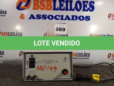 LOTE 569 - 01 FONTE DE ALIMENTAÇÃO ESTABILIZADA 12V 3 AMPERES. (NO ESTADO) ATENÇÃO! FAZER A VISITAÇÃO ANTES DE ARREMATAR, NÃO SABEMOS SE FUNCIONA. LEILÃO NÃO TEM GARANTIA E NEM DEVOLUÇÃO, SUJEITO A POSSÍVEIS AVARIAS VISÍVEIS/OCULTAS E/OU AUSÊNCIA DE COMPONENTES.