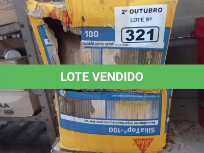 LOTE 321 - 02 CAIXAS DE SIKA TOP-100, REVESTIMENTO IMPERMEABILIZANTE SEMIFLEXÍVEL. (NO ESTADO) ATENÇÃO! FAZER A VISITAÇÃO ANTES DE ARREMATAR, NÃO SABEMOS SE FUNCIONA. LEILÃO NÃO TEM GARANTIA E NEM DEVOLUÇÃO, SUJEITO A POSSÍVEIS AVARIAS VISÍVEIS/OCULTAS E/OU AUSÊNCIA DE COMPONENTES.