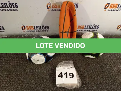 LOTE 419 - 02 BOLAS DE FUTEBOL E 01 BOLA DE BASQUETE. (NO ESTADO) ATENÇÃO! FAZER A VISITAÇÃO ANTES DE ARREMATAR, NÃO SABEMOS SE FUNCIONA. LEILÃO NÃO TEM GARANTIA E NEM DEVOLUÇÃO, SUJEITO A POSSÍVEIS AVARIAS VISÍVEIS/OCULTAS E/OU AUSÊNCIA DE COMPONENTES.