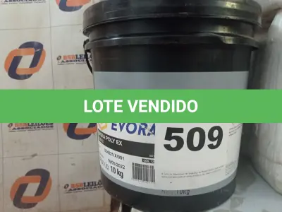 LOTE 509 - 01 BALDE DE GRAXA EVORA POLY EX NLGI:2 10KG. (NO ESTADO) ATENÇÃO! FAZER A VISITAÇÃO ANTES DE ARREMATAR, NÃO SABEMOS SE FUNCIONA. LEILÃO NÃO TEM GARANTIA E NEM DEVOLUÇÃO, SUJEITO A POSSÍVEIS AVARIAS VISÍVEIS/OCULTAS E/OU AUSÊNCIA DE COMPONENTES.