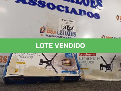 LOTE 382 - 02 SUPORTES PARA TV ARTICULADO LED/LCD 03 MOVIMENTOS DE 10-56” 25-142CM. (NO ESTADO) ATENÇÃO! FAZER A VISITAÇÃO ANTES DE ARREMATAR, NÃO SABEMOS SE FUNCIONA. LEILÃO NÃO TEM GARANTIA E NEM DEVOLUÇÃO, SUJEITO A POSSÍVEIS AVARIAS VISÍVEIS/OCULTAS E/OU AUSÊNCIA DE COMPONENTES.