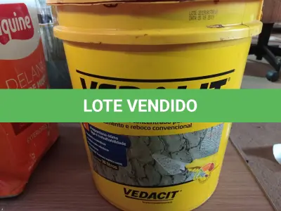 LOTE 272 - 01 BALDE DE VEDALIT, ADITIVO PLASTIFICANTE CONCENTRADO PARA ARGAMASSAS DE ASSENTAMENTO E REBOCO CONVENCIONAL 18L. (NO ESTADO) ATENÇÃO! FAZER A VISITAÇÃO ANTES DE ARREMATAR, NÃO SABEMOS SE FUNCIONA. LEILÃO NÃO TEM GARANTIA E NEM DEVOLUÇÃO, SUJEITO A POSSÍVEIS AVARIAS VISÍVEIS/OCULTAS E/OU AUSÊNCIA DE COMPONENTES.