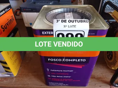 LOTE 099 - 01 LATA DE TINTA SUVINIL INTERIORES/EXTERIORES 18L NA COR FOSCO BRANCO NEVE. (NO ESTADO) ATENÇÃO! FAZER A VISITAÇÃO ANTES DE ARREMATAR, NÃO SABEMOS SE FUNCIONA. LEILÃO NÃO TEM GARANTIA E NEM DEVOLUÇÃO, SUJEITO A POSSÍVEIS AVARIAS VISÍVEIS/OCULTAS E/OU AUSÊNCIA DE COMPONENTES.