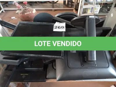 LOTE 269 - 10 MONITORES MARCAS E MODELOS DIVERSOS PARA RETIRADA DE PEÇAS. (NO ESTADO) ATENÇÃO! FAZER A VISITAÇÃO ANTES DE ARREMATAR, NÃO SABEMOS SE FUNCIONA. LEILÃO NÃO TEM GARANTIA E NEM DEVOLUÇÃO, SUJEITO A POSSÍVEIS AVARIAS VISÍVEIS/OCULTAS E/OU AUSÊNCIA DE COMPONENTES.