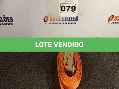LOTE 079 - 01 CINTA PARA AMARRAÇÃO DE CARGAS. (NO ESTADO) ATENÇÃO! FAZER A VISITAÇÃO ANTES DE ARREMATAR, NÃO SABEMOS SE FUNCIONA. LEILÃO NÃO TEM GARANTIA E NEM DEVOLUÇÃO, SUJEITO A POSSÍVEIS AVARIAS VISÍVEIS/OCULTAS E/OU AUSÊNCIA DE COMPONENTES.