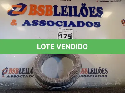 LOTE 175 - 01 ROLO DE CABO FLEXÍVEL 100M 1X 2,5MM NA COR CINZA(NOVO). (NO ESTADO) ATENÇÃO! FAZER A VISITAÇÃO ANTES DE ARREMATAR, NÃO SABEMOS SE FUNCIONA. LEILÃO NÃO TEM GARANTIA E NEM DEVOLUÇÃO, SUJEITO A POSSÍVEIS AVARIAS VISÍVEIS/OCULTAS E/OU AUSÊNCIA DE COMPONENTES.
