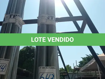 LOTE 643 - 04 ELETRODUTOS GALVANIZADOS DE 2”. (NO ESTADO) ATENÇÃO! FAZER A VISITAÇÃO ANTES DE ARREMATAR, NÃO SABEMOS SE FUNCIONA. LEILÃO NÃO TEM GARANTIA E NEM DEVOLUÇÃO, SUJEITO A POSSÍVEIS AVARIAS VISÍVEIS/OCULTAS E/OU AUSÊNCIA DE COMPONENTES.