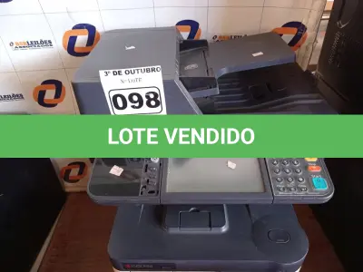 LOTE 098 - 01 IMPRESSORA MULTIFUNCIONAL MARCA KYOCERA MODELO ECOSYS M3040IDN. (NO ESTADO) ATENÇÃO! FAZER A VISITAÇÃO ANTES DE ARREMATAR, NÃO SABEMOS SE FUNCIONA. LEILÃO NÃO TEM GARANTIA E NEM DEVOLUÇÃO, SUJEITO A POSSÍVEIS AVARIAS VISÍVEIS/OCULTAS E/OU AUSÊNCIA DE COMPONENTES.