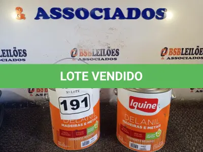 LOTE 191 - 02 GALÕES DE ESMALTE IQUINE MADEIRA E METAIS 3,6L NAS CORES AMARELO. (NO ESTADO) ATENÇÃO! FAZER A VISITAÇÃO ANTES DE ARREMATAR, NÃO SABEMOS SE FUNCIONA. LEILÃO NÃO TEM GARANTIA E NEM DEVOLUÇÃO, SUJEITO A POSSÍVEIS AVARIAS VISÍVEIS/OCULTAS E/OU AUSÊNCIA DE COMPONENTES.