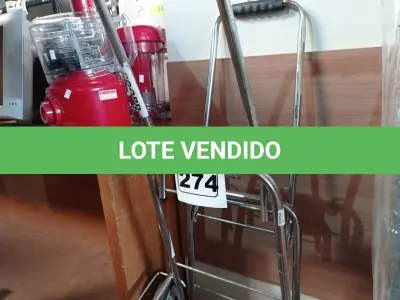 LOTE 274 - 02 CARRINHOS PARA TRANSPORTE DE CARGAS. (NO ESTADO) ATENÇÃO! FAZER A VISITAÇÃO ANTES DE ARREMATAR, NÃO SABEMOS SE FUNCIONA. LEILÃO NÃO TEM GARANTIA E NEM DEVOLUÇÃO, SUJEITO A POSSÍVEIS AVARIAS VISÍVEIS/OCULTAS E/OU AUSÊNCIA DE COMPONENTES.