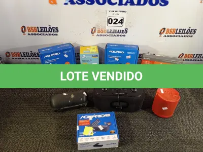 LOTE 024 - 03 CONVERSORES, 01 REPETIDOR DE SINAL, 01 MODEM D’LINK, 01 RADIO RELÓGIO E 02 CAIXINHAS DE SOM BLUETOOTH. (NO ESTADO) ATENÇÃO! FAZER A VISITAÇÃO ANTES DE ARREMATAR, NÃO SABEMOS SE FUNCIONA. LEILÃO NÃO TEM GARANTIA E NEM DEVOLUÇÃO, SUJEITO A POSSÍVEIS AVARIAS VISÍVEIS/OCULTAS E/OU AUSÊNCIA DE COMPONENTES.