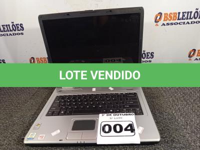 LOTE 004 - 01 NOTEBOOK MARCA SEMP TOSHIBA. (NO ESTADO) ATENÇÃO! FAZER A VISITAÇÃO ANTES DE ARREMATAR, NÃO SABEMOS SE FUNCIONA. LEILÃO NÃO TEM GARANTIA E NEM DEVOLUÇÃO, SUJEITO A POSSÍVEIS AVARIAS VISÍVEIS/OCULTAS E/OU AUSÊNCIA DE COMPONENTES.
