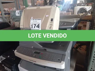 LOTE 174 - 03 IMPRESSORAS E 01 SCANNER MARCAS E MODELOS DIVERSOS. (NO ESTADO) ATENÇÃO! FAZER A VISITAÇÃO ANTES DE ARREMATAR, NÃO SABEMOS SE FUNCIONA. LEILÃO NÃO TEM GARANTIA E NEM DEVOLUÇÃO, SUJEITO A POSSÍVEIS AVARIAS VISÍVEIS/OCULTAS E/OU AUSÊNCIA DE COMPONENTES.