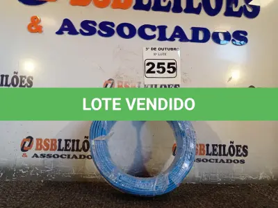 LOTE 255 - 01 ROLO DE CABO FLEXÍVEL 100M 1X 2,5MM NA COR AZUL(NOVO). (NO ESTADO) ATENÇÃO! FAZER A VISITAÇÃO ANTES DE ARREMATAR, NÃO SABEMOS SE FUNCIONA. LEILÃO NÃO TEM GARANTIA E NEM DEVOLUÇÃO, SUJEITO A POSSÍVEIS AVARIAS VISÍVEIS/OCULTAS E/OU AUSÊNCIA DE COMPONENTES.