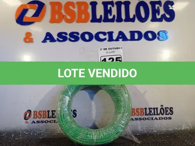 LOTE 125 - 01 ROLO DE CABO FLEXÍVEL 100M 1X 4MM NA COR VERDE(NOVO). (NO ESTADO) ATENÇÃO! FAZER A VISITAÇÃO ANTES DE ARREMATAR, NÃO SABEMOS SE FUNCIONA. LEILÃO NÃO TEM GARANTIA E NEM DEVOLUÇÃO, SUJEITO A POSSÍVEIS AVARIAS VISÍVEIS/OCULTAS E/OU AUSÊNCIA DE COMPONENTES.