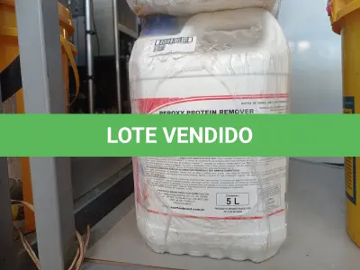 LOTE 056 - 20 LITROS DE PEROXY PROTEIN REMOVER, DESINFETANTE PARA INDÚSTRIAS ALIMENTÍCIAS E AFINS. (NO ESTADO) ATENÇÃO! FAZER A VISITAÇÃO ANTES DE ARREMATAR, NÃO SABEMOS SE FUNCIONA. LEILÃO NÃO TEM GARANTIA E NEM DEVOLUÇÃO, SUJEITO A POSSÍVEIS AVARIAS VISÍVEIS/OCULTAS E/OU AUSÊNCIA DE COMPONENTES.