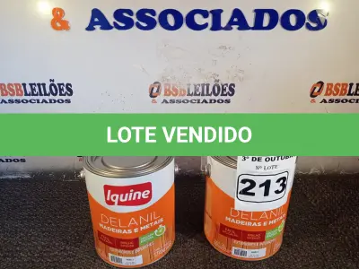 LOTE 213 - 02 GALÕES DE ESMALTE IQUINE MADEIRA E METAIS 3,6L NAS CORES AMARELO. (NO ESTADO) ATENÇÃO! FAZER A VISITAÇÃO ANTES DE ARREMATAR, NÃO SABEMOS SE FUNCIONA. LEILÃO NÃO TEM GARANTIA E NEM DEVOLUÇÃO, SUJEITO A POSSÍVEIS AVARIAS VISÍVEIS/OCULTAS E/OU AUSÊNCIA DE COMPONENTES.