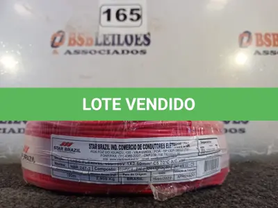 LOTE 165 - 01 ROLO DE CABO FLEXÍVEL 100M 1X 2,5MM NA COR VERMELHA(NOVO). (NO ESTADO) ATENÇÃO! FAZER A VISITAÇÃO ANTES DE ARREMATAR, NÃO SABEMOS SE FUNCIONA. LEILÃO NÃO TEM GARANTIA E NEM DEVOLUÇÃO, SUJEITO A POSSÍVEIS AVARIAS VISÍVEIS/OCULTAS E/OU AUSÊNCIA DE COMPONENTES.