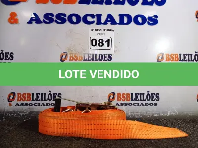 LOTE 081 - 01 CINTA PARA AMARRAÇÃO DE CARGAS. (NO ESTADO) ATENÇÃO! FAZER A VISITAÇÃO ANTES DE ARREMATAR, NÃO SABEMOS SE FUNCIONA. LEILÃO NÃO TEM GARANTIA E NEM DEVOLUÇÃO, SUJEITO A POSSÍVEIS AVARIAS VISÍVEIS/OCULTAS E/OU AUSÊNCIA DE COMPONENTES.