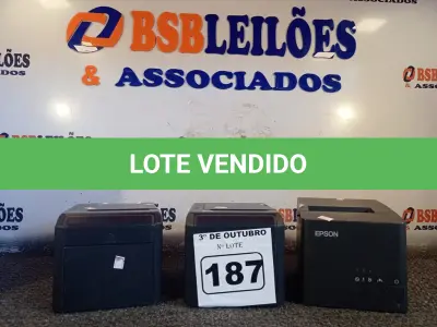 LOTE 187 - 03 IMPRESSORAS NÃO FISCAL MARCAS E MODELOS DIVERSOS. (NO ESTADO) ATENÇÃO! FAZER A VISITAÇÃO ANTES DE ARREMATAR, NÃO SABEMOS SE FUNCIONA. LEILÃO NÃO TEM GARANTIA E NEM DEVOLUÇÃO, SUJEITO A POSSÍVEIS AVARIAS VISÍVEIS/OCULTAS E/OU AUSÊNCIA DE COMPONENTES.