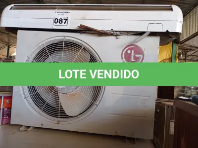 LOTE 087 - 01 AR-CONDICIONADO MARCA LG 24000BTU. (NO ESTADO) ATENÇÃO! FAZER A VISITAÇÃO ANTES DE ARREMATAR, NÃO SABEMOS SE FUNCIONA. LEILÃO NÃO TEM GARANTIA E NEM DEVOLUÇÃO, SUJEITO A POSSÍVEIS AVARIAS VISÍVEIS/OCULTAS E/OU AUSÊNCIA DE COMPONENTES.