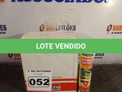 LOTE 052 - 12 TUBOS DE SILICONE NEUTRO PARA CONSTRUÇÃO COR BRANCO 340G. (NO ESTADO) ATENÇÃO! FAZER A VISITAÇÃO ANTES DE ARREMATAR, NÃO SABEMOS SE FUNCIONA. LEILÃO NÃO TEM GARANTIA E NEM DEVOLUÇÃO, SUJEITO A POSSÍVEIS AVARIAS VISÍVEIS/OCULTAS E/OU AUSÊNCIA DE COMPONENTES.