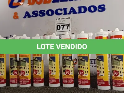 LOTE 077 - 12 TUBOS DE SILICONE NEUTRO PARA CONSTRUÇÃO COR BRANCO 340G. (NO ESTADO) ATENÇÃO! FAZER A VISITAÇÃO ANTES DE ARREMATAR, NÃO SABEMOS SE FUNCIONA. LEILÃO NÃO TEM GARANTIA E NEM DEVOLUÇÃO, SUJEITO A POSSÍVEIS AVARIAS VISÍVEIS/OCULTAS E/OU AUSÊNCIA DE COMPONENTES.