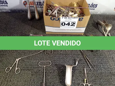 LOTE 042 - 01 LOTE COM INSTRUMENTAIS ODONTOLÓGICOS.  (NO ESTADO) ATENÇÃO! FAZER A VISITAÇÃO ANTES DE ARREMATAR, NÃO SABEMOS SE FUNCIONA. LEILÃO NÃO TEM GARANTIA E NEM DEVOLUÇÃO, SUJEITO A POSSÍVEIS AVARIAS VISÍVEIS/OCULTAS E/OU AUSÊNCIA DE COMPONENTES.