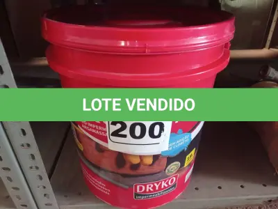 LOTE 200 - 01 BALDE DE DRYKOVEDA, ADITIVO IMPERMEABILIZANTE PARA CONCRETO E ARGAMASSA 18L. (NO ESTADO) ATENÇÃO! FAZER A VISITAÇÃO ANTES DE ARREMATAR, NÃO SABEMOS SE FUNCIONA. LEILÃO NÃO TEM GARANTIA E NEM DEVOLUÇÃO, SUJEITO A POSSÍVEIS AVARIAS VISÍVEIS/OCULTAS E/OU AUSÊNCIA DE COMPONENTES.
