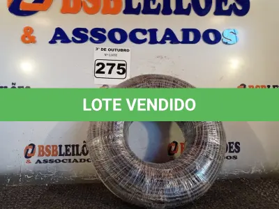 LOTE 275 - 01 ROLO DE CABO FLEXÍVEL 100M 1X 10MM NA COR PRETA(NOVO). (NO ESTADO) ATENÇÃO! FAZER A VISITAÇÃO ANTES DE ARREMATAR, NÃO SABEMOS SE FUNCIONA. LEILÃO NÃO TEM GARANTIA E NEM DEVOLUÇÃO, SUJEITO A POSSÍVEIS AVARIAS VISÍVEIS/OCULTAS E/OU AUSÊNCIA DE COMPONENTES.