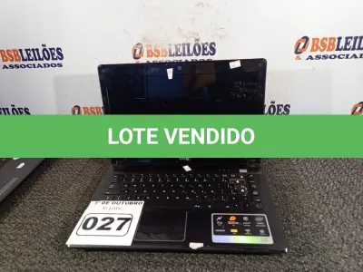 LOTE 027 - 01 NOTEBOOK MARCA CCE. (NO ESTADO) ATENÇÃO! FAZER A VISITAÇÃO ANTES DE ARREMATAR, NÃO SABEMOS SE FUNCIONA. LEILÃO NÃO TEM GARANTIA E NEM DEVOLUÇÃO, SUJEITO A POSSÍVEIS AVARIAS VISÍVEIS/OCULTAS E/OU AUSÊNCIA DE COMPONENTES.