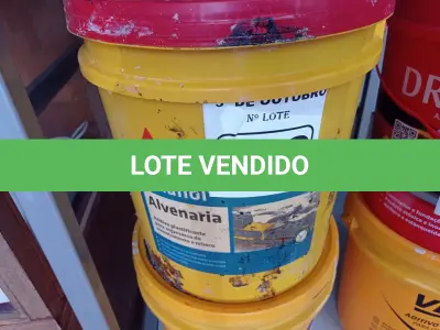 LOTE 059 - 01 BALDE DE SIKANOL ALVENARIA, ADITIVO PLASTIFICANTE PARA ARGAMASSA DE ASSENTAMENTO E REBOCO. (NO ESTADO) ATENÇÃO! FAZER A VISITAÇÃO ANTES DE ARREMATAR, NÃO SABEMOS SE FUNCIONA. LEILÃO NÃO TEM GARANTIA E NEM DEVOLUÇÃO, SUJEITO A POSSÍVEIS AVARIAS VISÍVEIS/OCULTAS E/OU AUSÊNCIA DE COMPONENTES.