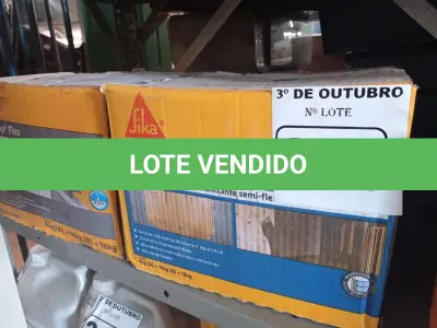 LOTE 214 - 01 CAIXA DE SIKA TOP FLEX 18KG E 01 CAIXA DE SIKA TOP-100 18KG. (NO ESTADO) ATENÇÃO! FAZER A VISITAÇÃO ANTES DE ARREMATAR, NÃO SABEMOS SE FUNCIONA. LEILÃO NÃO TEM GARANTIA E NEM DEVOLUÇÃO, SUJEITO A POSSÍVEIS AVARIAS VISÍVEIS/OCULTAS E/OU AUSÊNCIA DE COMPONENTES.