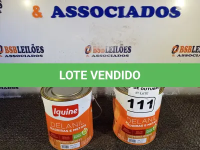 LOTE 111 - 02 GALÕES DE ESMALTE IQUINE MADEIRA E METAIS 3,6L NAS CORES VERDE FOLHA. (NO ESTADO) ATENÇÃO! FAZER A VISITAÇÃO ANTES DE ARREMATAR, NÃO SABEMOS SE FUNCIONA. LEILÃO NÃO TEM GARANTIA E NEM DEVOLUÇÃO, SUJEITO A POSSÍVEIS AVARIAS VISÍVEIS/OCULTAS E/OU AUSÊNCIA DE COMPONENTES.