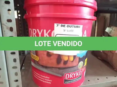 LOTE 200 - 01 BALDE DE DRYKOVEDA, ADITIVO IMPERMEABILIZANTE PARA CONCRETO E ARGAMASSA 18L. (NO ESTADO) ATENÇÃO! FAZER A VISITAÇÃO ANTES DE ARREMATAR, NÃO SABEMOS SE FUNCIONA. LEILÃO NÃO TEM GARANTIA E NEM DEVOLUÇÃO, SUJEITO A POSSÍVEIS AVARIAS VISÍVEIS/OCULTAS E/OU AUSÊNCIA DE COMPONENTES.