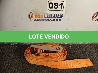 LOTE 081 - 01 CINTA PARA AMARRAÇÃO DE CARGAS. (NO ESTADO) ATENÇÃO! FAZER A VISITAÇÃO ANTES DE ARREMATAR, NÃO SABEMOS SE FUNCIONA. LEILÃO NÃO TEM GARANTIA E NEM DEVOLUÇÃO, SUJEITO A POSSÍVEIS AVARIAS VISÍVEIS/OCULTAS E/OU AUSÊNCIA DE COMPONENTES.