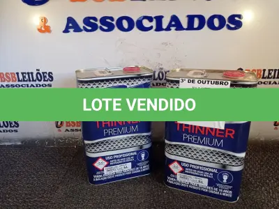 LOTE 188 - 02 GALÕES DE THINNER EUCATEX 5LITROS. (NO ESTADO) ATENÇÃO! FAZER A VISITAÇÃO ANTES DE ARREMATAR, NÃO SABEMOS SE FUNCIONA. LEILÃO NÃO TEM GARANTIA E NEM DEVOLUÇÃO, SUJEITO A POSSÍVEIS AVARIAS VISÍVEIS/OCULTAS E/OU AUSÊNCIA DE COMPONENTES.