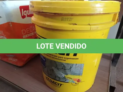 LOTE 272 - 01 BALDE DE VEDALIT, ADITIVO PLASTIFICANTE CONCENTRADO PARA ARGAMASSAS DE ASSENTAMENTO E REBOCO CONVENCIONAL 18L. (NO ESTADO) ATENÇÃO! FAZER A VISITAÇÃO ANTES DE ARREMATAR, NÃO SABEMOS SE FUNCIONA. LEILÃO NÃO TEM GARANTIA E NEM DEVOLUÇÃO, SUJEITO A POSSÍVEIS AVARIAS VISÍVEIS/OCULTAS E/OU AUSÊNCIA DE COMPONENTES.