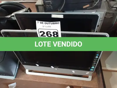 LOTE 268 - 02 COMPUTADORES ALL IN ONE MARCAS E MODELOS DIVERSOS. (NO ESTADO) ATENÇÃO! FAZER A VISITAÇÃO ANTES DE ARREMATAR, NÃO SABEMOS SE FUNCIONA. LEILÃO NÃO TEM GARANTIA E NEM DEVOLUÇÃO, SUJEITO A POSSÍVEIS AVARIAS VISÍVEIS/OCULTAS E/OU AUSÊNCIA DE COMPONENTES.