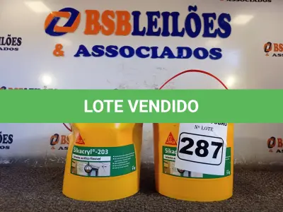 LOTE 287 - 02 BALDES DE SIKACRYL-203, SELANTE ACRÍLICO FLEXÍVEL 5KG. (NO ESTADO) ATENÇÃO! FAZER A VISITAÇÃO ANTES DE ARREMATAR, NÃO SABEMOS SE FUNCIONA. LEILÃO NÃO TEM GARANTIA E NEM DEVOLUÇÃO, SUJEITO A POSSÍVEIS AVARIAS VISÍVEIS/OCULTAS E/OU AUSÊNCIA DE COMPONENTES.