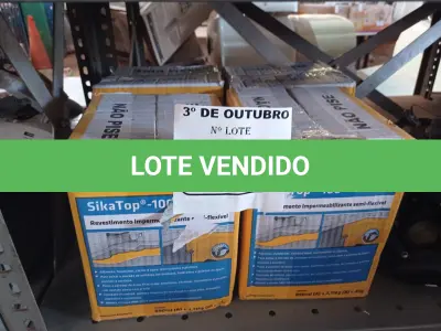 LOTE 193 - 04 CAIXAS DE SIKA TOP-100, REVESTIMENTO IMPERMEABILIZANTE SEMI-FLEXIVEL 4KG. (NO ESTADO) ATENÇÃO! FAZER A VISITAÇÃO ANTES DE ARREMATAR, NÃO SABEMOS SE FUNCIONA. LEILÃO NÃO TEM GARANTIA E NEM DEVOLUÇÃO, SUJEITO A POSSÍVEIS AVARIAS VISÍVEIS/OCULTAS E/OU AUSÊNCIA DE COMPONENTES.