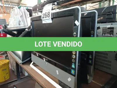 LOTE 268 - 02 COMPUTADORES ALL IN ONE MARCAS E MODELOS DIVERSOS. (NO ESTADO) ATENÇÃO! FAZER A VISITAÇÃO ANTES DE ARREMATAR, NÃO SABEMOS SE FUNCIONA. LEILÃO NÃO TEM GARANTIA E NEM DEVOLUÇÃO, SUJEITO A POSSÍVEIS AVARIAS VISÍVEIS/OCULTAS E/OU AUSÊNCIA DE COMPONENTES.