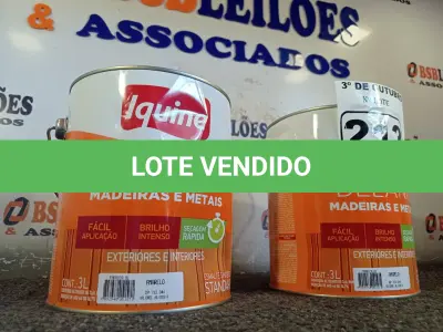 LOTE 213 - 02 GALÕES DE ESMALTE IQUINE MADEIRA E METAIS 3,6L NAS CORES AMARELO. (NO ESTADO) ATENÇÃO! FAZER A VISITAÇÃO ANTES DE ARREMATAR, NÃO SABEMOS SE FUNCIONA. LEILÃO NÃO TEM GARANTIA E NEM DEVOLUÇÃO, SUJEITO A POSSÍVEIS AVARIAS VISÍVEIS/OCULTAS E/OU AUSÊNCIA DE COMPONENTES.