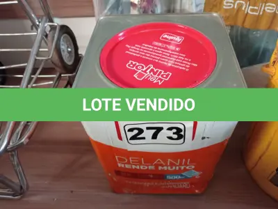 LOTE 273 - 01 LATA DE TINTA IQUINE DELANIL 18L FOSCO AVELUDADO VERDE LIMÃO. (NO ESTADO) ATENÇÃO! FAZER A VISITAÇÃO ANTES DE ARREMATAR, NÃO SABEMOS SE FUNCIONA. LEILÃO NÃO TEM GARANTIA E NEM DEVOLUÇÃO, SUJEITO A POSSÍVEIS AVARIAS VISÍVEIS/OCULTAS E/OU AUSÊNCIA DE COMPONENTES.
